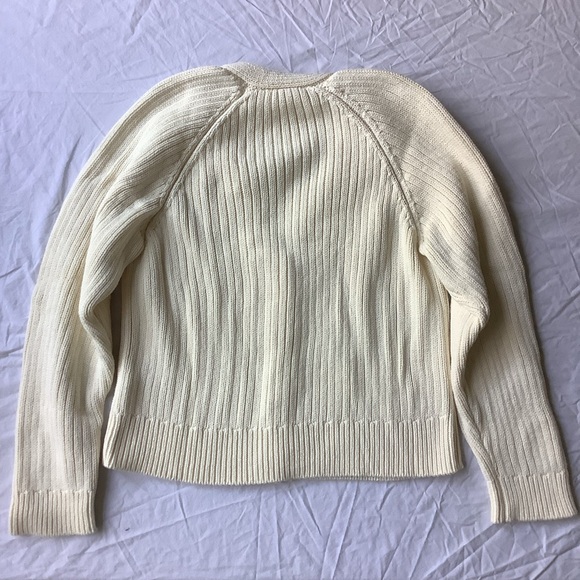 Emerson Fry Rib Knit V Neck Cardigan - Ivory - Picture 9 of 12